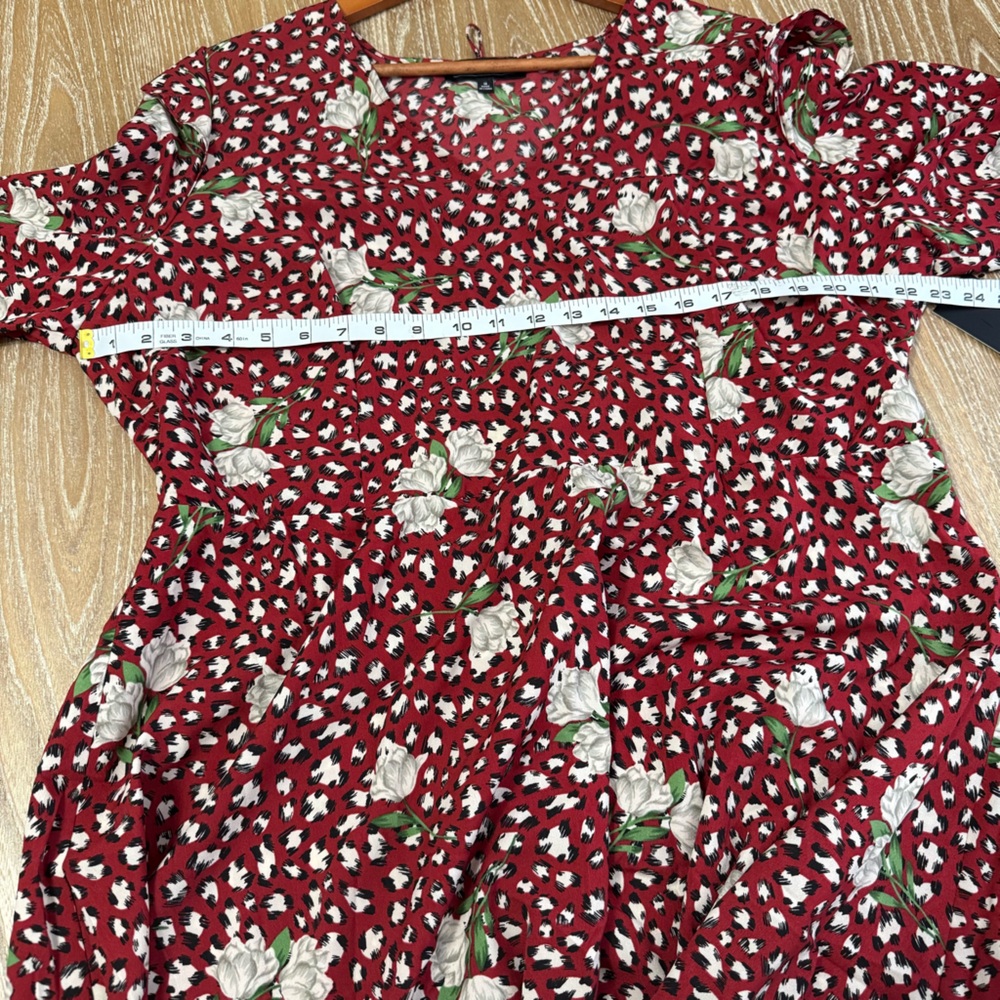 NWT Eloquii Ruffle Puff Sleeve Midi Dress Women's Size 18 Romantic White Rose - Picture 7 of 11
